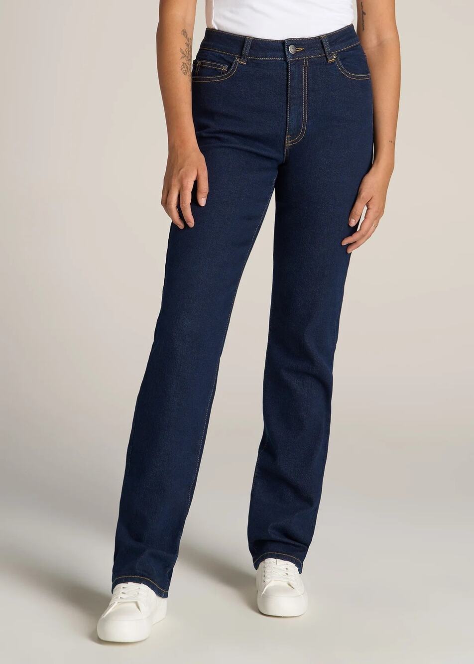 American Tall Harper High Rise Straight Jeans in dark ink blue 29 / 35 inseam